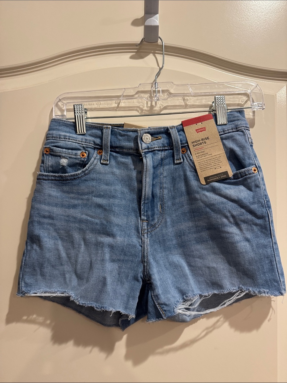 Levi's Women's High-Rise Denim Shorts in Light Blue Wash